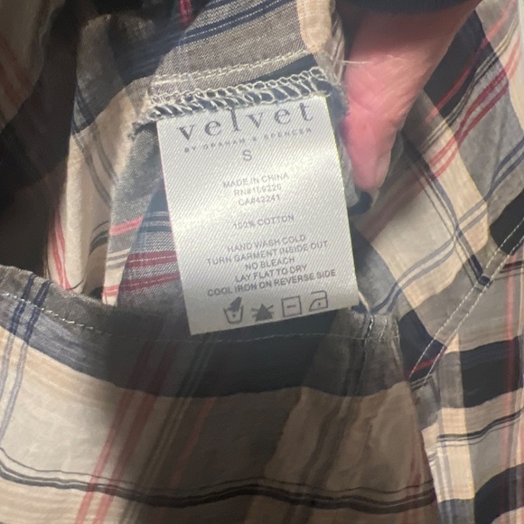 Lily Aldridge for velvet Rita plaid button down shirt - Picture 4 of 4